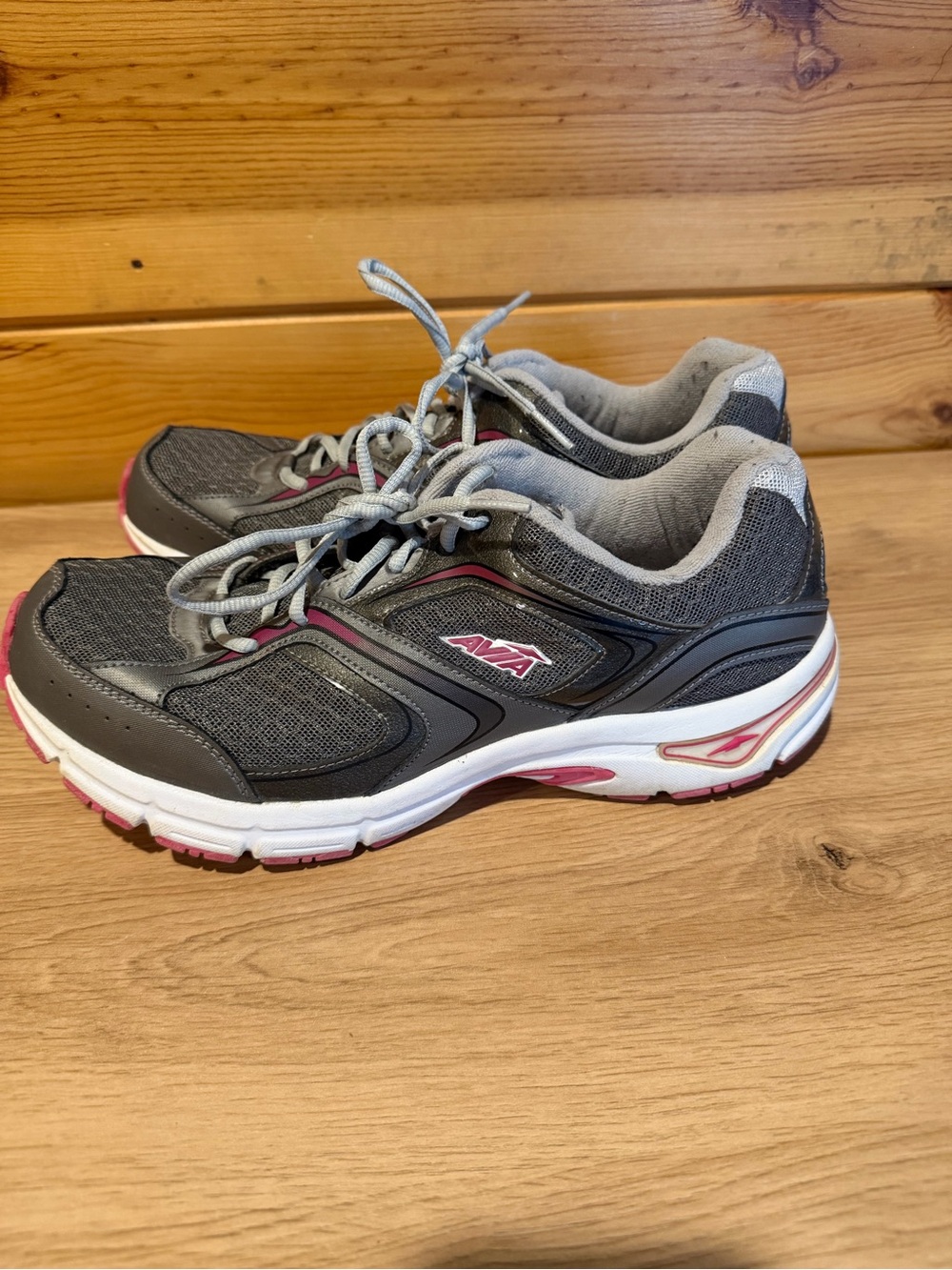 Avia Gray and Pink Women's Walking Sneakers